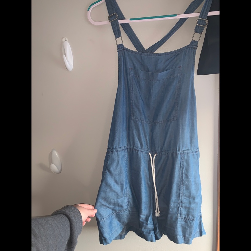 Mock Denim Romper